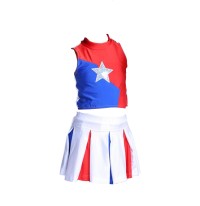 SKCU012 Design Sleeveless Tops Cheerleading Styles Custom Shorts Cheerleading Styles Sleeveless Custom Pleated Skirts Cheerleading Styles Cheerleading Clothing Factory  glee cheerios uniform